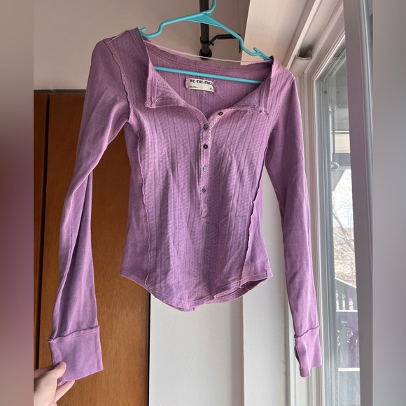 Free People We the Free Jamie Henley Top Lilac Pink Purple XS - Picture 3 of 4